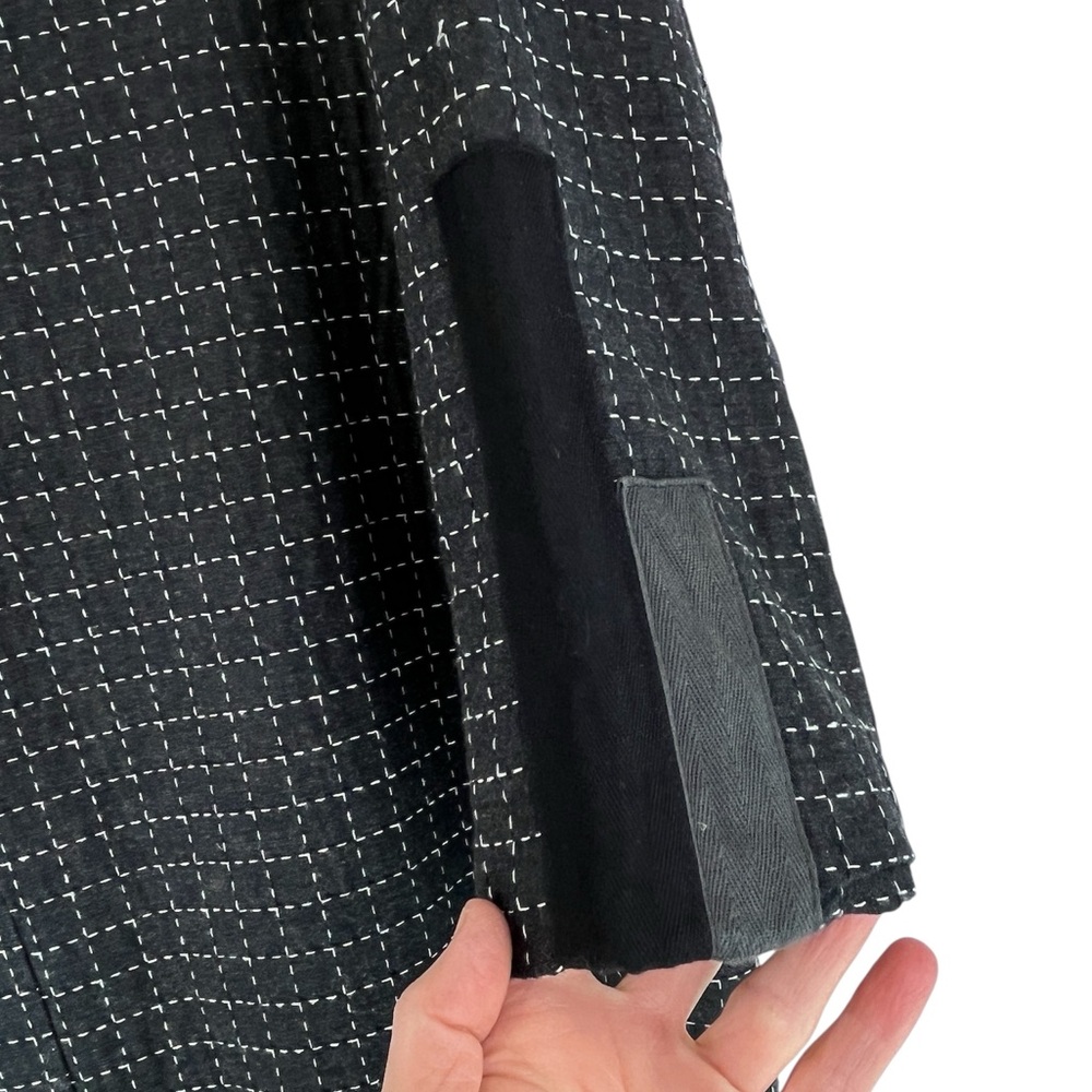 TERRA by SJ Apparel Art-To-Wear Cotton Overcoat Topper Stitched Grid Pattern - Picture 7 of 12